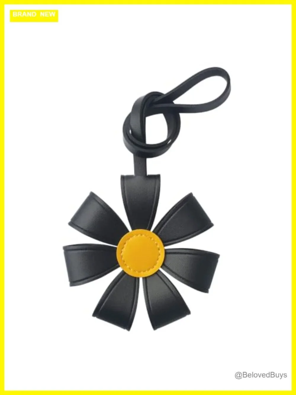 Faux Leather Daisy Bag Charm for Handbags Tote Keychain Accessory